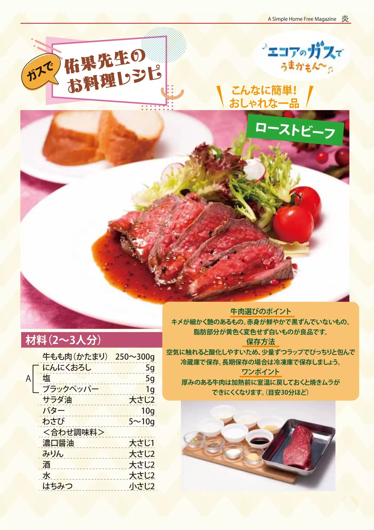 佑果先生のお料理レシピ - ローストビーフ - 材料